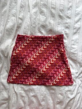 Edikted Pink Multi-Patterned Knit Mini Skirt